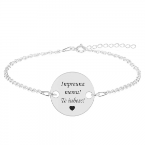 Bratara argint banut 16 mm - personalizata cu text